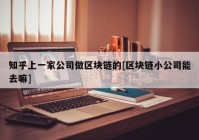 知乎上一家公司做区块链的[区块链小公司能去嘛]