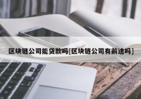 区块链公司能贷款吗[区块链公司有前途吗]