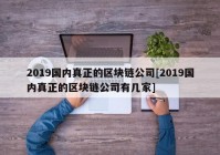 2019国内真正的区块链公司[2019国内真正的区块链公司有几家]