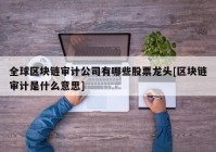 全球区块链审计公司有哪些股票龙头[区块链审计是什么意思]